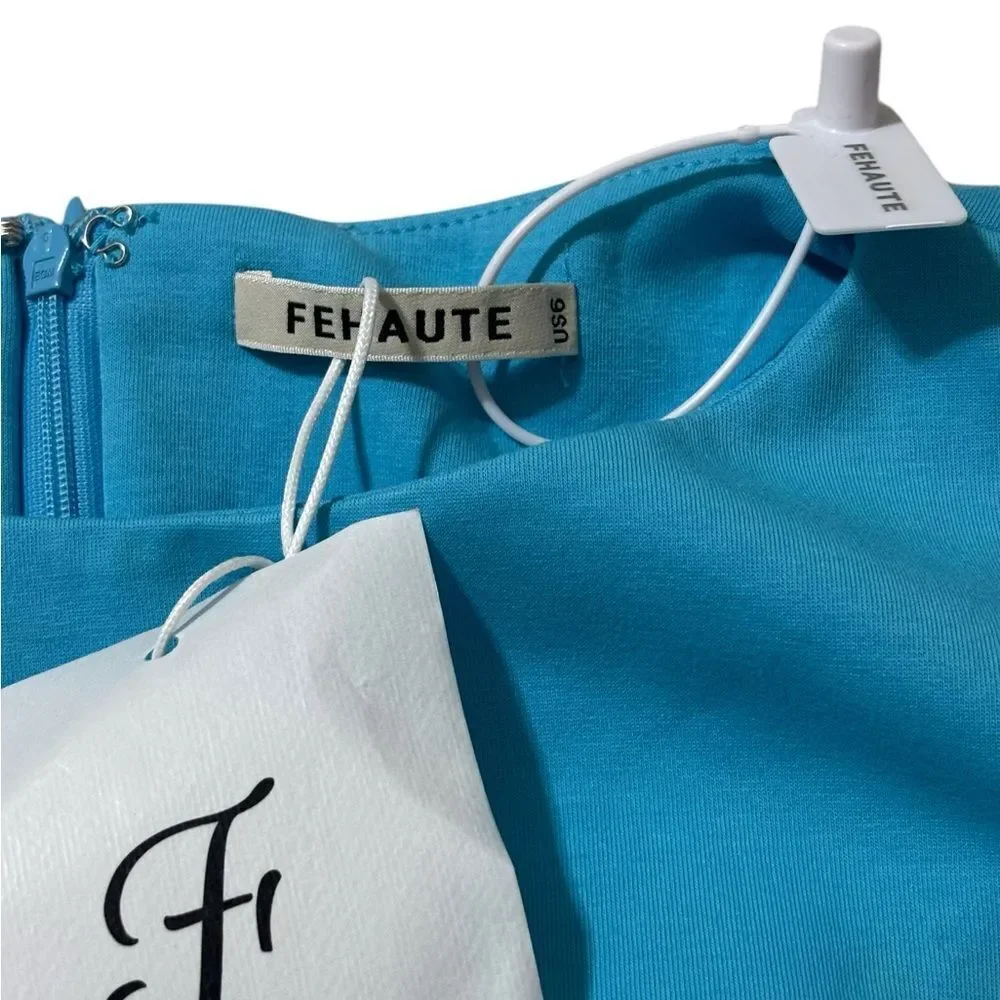 Fehaute Cowl Neck Ruched Cap Sleeve Sheath Midi Dress • Size 6 • - Picture 12 of 12